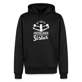 Cheerleading My Favorite Cheerleader Is My Sister - Männer Premium Bio Hoodie - Schwarz - Vorne - Nico (187cm)