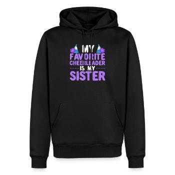 Mein Lieblings-Cheerleader ist meine Schwester - Männer Premium Bio Hoodie - Schwarz - Vorne - Nico (187cm)