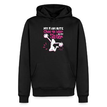 Meine Lieblings-Cheerleaderin ist meine Schwester - Männer Premium Bio Hoodie - Schwarz - Vorne - Nico (187cm)