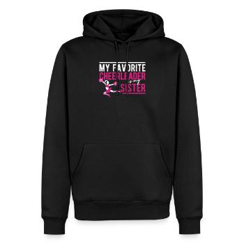Meine Lieblings-Cheerleaderin ist meine Schwester - Männer Premium Bio Hoodie - Schwarz - Vorne - Nico (187cm)