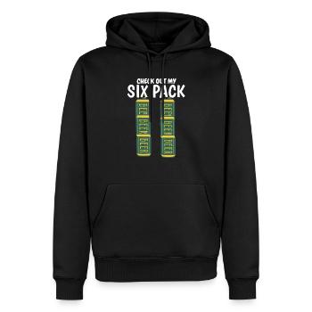 Découvrez mon pack de six - Sweat à capuche Premium bio Homme - noir - Devant - Nico (187cm)