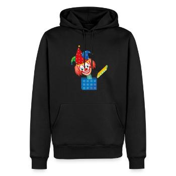 Fasching Kostüm Clown Kasper aus der Box Karneval - Männer Premium Bio Hoodie - Schwarz - Vorne - Nico (187cm)