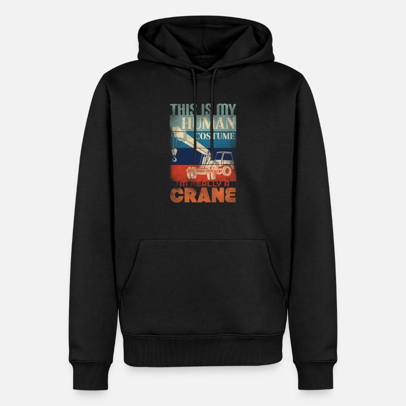 Kranführer Kran Geschenk - Männer Premium Bio Hoodie - Schwarz