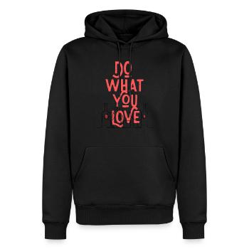 Do what you love - Männer Premium Bio Hoodie - Schwarz - Vorne - Nico (187cm)