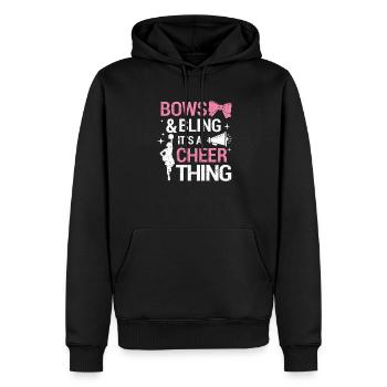 Saluts et bling be a cheer thing funny Cheer - Sweat à capuche Premium bio Homme - noir - Devant - Nico (187cm)