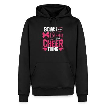 Jugend Team Cute Cheerleader Bögen und Bling seine - Männer Premium Bio Hoodie - Schwarz - Vorne - Nico (187cm)