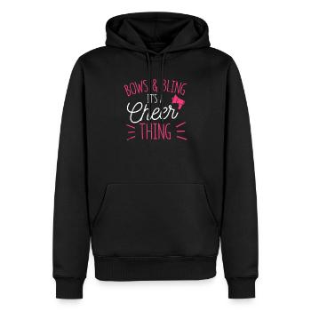 Bows & Bling c’est une pom-pom girl de cheer-thing - Sweat à capuche Premium bio Homme - noir - Devant - Nico (187cm)