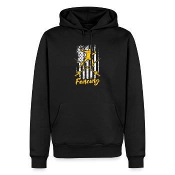 Fechtkunst Schwertkämpfer USA Fechter Amerikanisch - Männer Premium Bio Hoodie - Schwarz - Vorne - Nico (187cm)