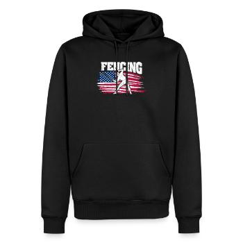 Fechtkunst Schwertkämpfer USA Fechter Amerikanisch - Männer Premium Bio Hoodie - Schwarz - Vorne - Nico (187cm)