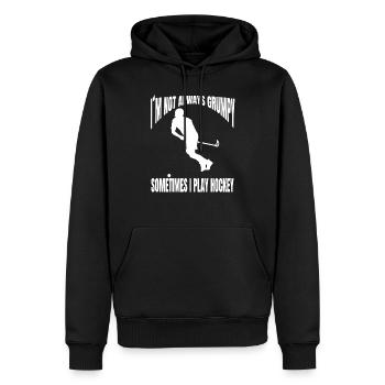 Hockeyspieler Unihockey Geschenk Feldhockey Hockey - Männer Premium Bio Hoodie - Schwarz - Vorne - Nico (187cm)