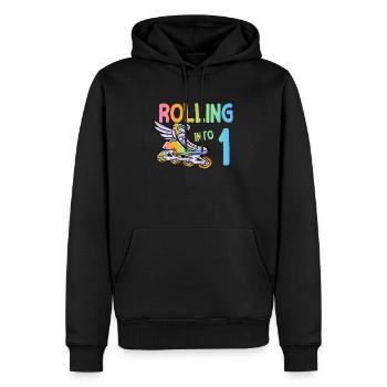 1. Geburtstag Inlineskating - Männer Premium Bio Hoodie - Schwarz - Vorne - Nico (187cm)