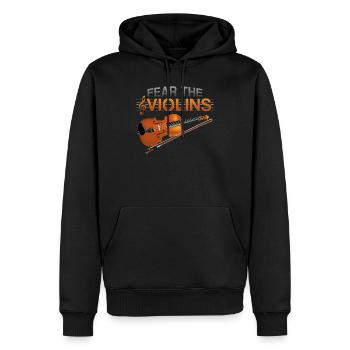 Violoniste Fear The Violins - Sweat à capuche Premium bio Homme - noir - Devant - Nico (187cm)