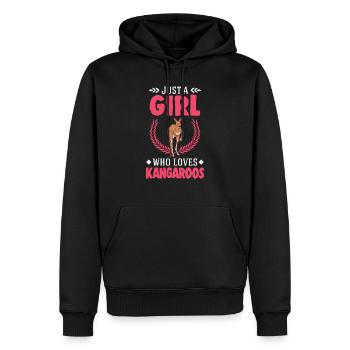 Australian Kangaroo Girl Kangaroo - Men’s Premium Organic Hoodie - black - Front - Nico (187cm)