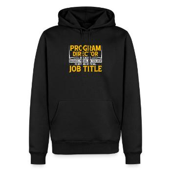 Directeur - Sweat à capuche Premium bio Homme - noir - Devant - Nico (187cm)