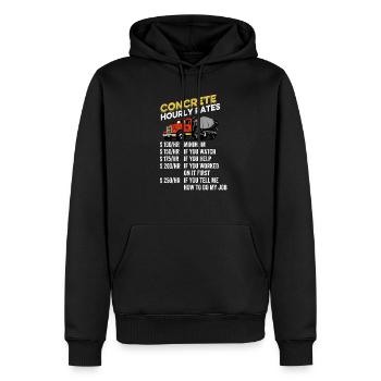 Camion de finition de béton Cadeau Camion de bétonnage - Sweat à capuche Premium bio Homme - noir - Devant - Nico (187cm)