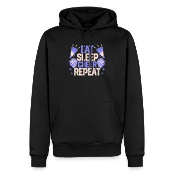 Eat Sleep Cheer Repeat Cheerleading Funny - Männer Premium Bio Hoodie - Schwarz - Vorne - Nico (187cm)