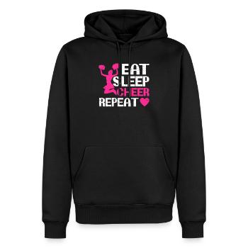 EAT SLEEP CHEER REPEAT Cheerleading Team Cheerlead - Men’s Premium Organic Hoodie - black - Front - Nico (187cm)