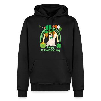 Fun beagle dog st patrick’s day Irish green paddy - Sweat à capuche Premium bio Homme - noir - Devant - Nico (187cm)
