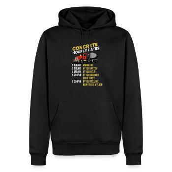 Camion de finition de béton Cadeau Camion de bétonnage - Sweat à capuche Premium bio Homme - noir - Devant - Nico (187cm)
