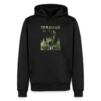 I'D RATHER BE HUNTING Lustiger Jäger Tarn-Hirsch - Männer Premium Bio Hoodie - Schwarz - Vorne - Nico (187cm)