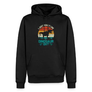 I like dinosaurs. - Men’s Premium Organic Hoodie - black - Front - Nico (187cm)