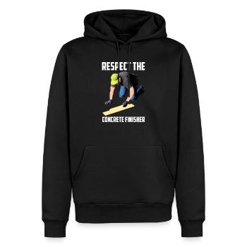 Respektieren Sie den Betonfertiger Bauarbeiter - Männer Premium Bio Hoodie - Schwarz - Vorne - Nico (187cm)
