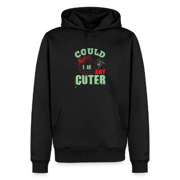 POURRAIS-JE ÊTRE UN CHIEN PLUS MIGNON - Sweat à capuche Premium bio Homme - noir - Devant - Nico (187cm)