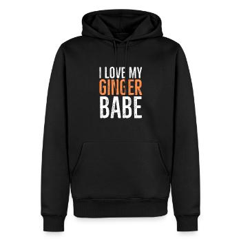 Ich liebe mein Ginger Babe - Männer Premium Bio Hoodie - Schwarz - Vorne - Nico (187cm)