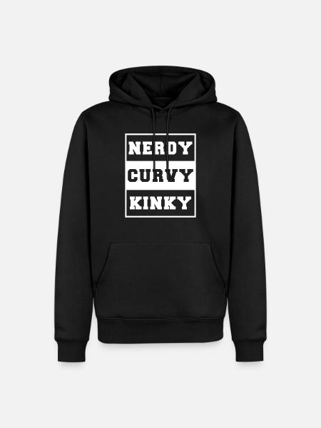 CURVY - round - Men’s Premium Organic Hoodie - black