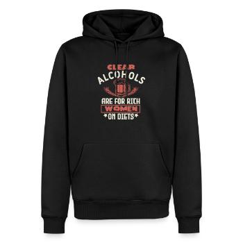 KLARE ALKOHOLE SIND FÜR REICHE FRAUEN AUF DIÄTEN - Männer Premium Bio Hoodie - Schwarz - Vorne - Nico (187cm)