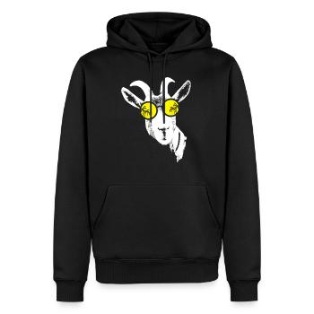 Ziege Tierliebhaber Naturfans Sonnenbrille Ziegenf - Männer Premium Bio Hoodie - Schwarz - Vorne - Nico (187cm)