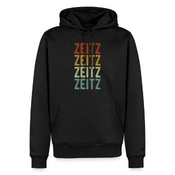 Zeitz City Retro Vintage - Men’s Premium Organic Hoodie - black - Front - Nico (187cm)