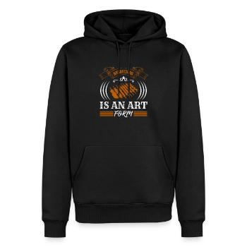 BARBECUING IS AN ART FORM - Men’s Premium Organic Hoodie - black - Front - Nico (187cm)