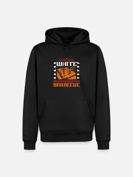 RED WHITE AND BARBECUE - Men’s Premium Organic Hoodie - black