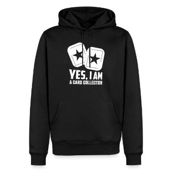 Yes, I Am A Card Collector Trading Cards TCG - Männer Premium Bio Hoodie - Schwarz - Vorne - Nico (187cm)