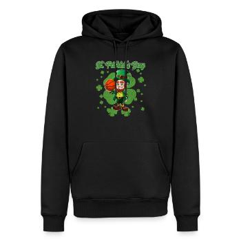 Leprechaun Basketball St. Patricks Tag - Männer Premium Bio Hoodie - Schwarz - Vorne - Nico (187cm)