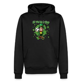 St Patricks Day Cute Leprechaun Kids Soccer - Sweat à capuche Premium bio Homme - noir - Devant - Nico (187cm)