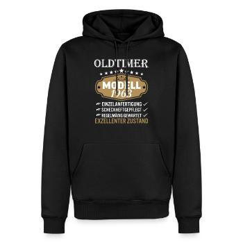 Oldtimer Modell 1963 Vintage Retro funny Design - Männer Premium Bio Hoodie - Schwarz - Vorne - Nico (187cm)