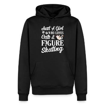 Just A Girl Who Loves Cats & Figure Skating Ice Sk - Männer Premium Bio Hoodie - Schwarz - Vorne - Nico (187cm)
