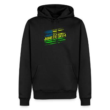 Celebrate Juneteenth USA Amerika Afrikanische Frau - Männer Premium Bio Hoodie - Schwarz - Vorne - Nico (187cm)