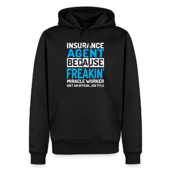 Insurance Agent - Men’s Premium Organic Hoodie - black - Front - Nico (187cm)