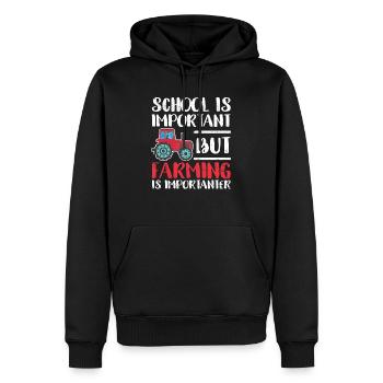 School education is important, but agriculture - Men’s Premium Organic Hoodie - black - Front - Nico (187cm)