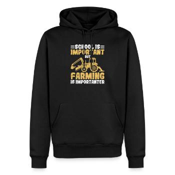 School education is important, but agriculture - Men’s Premium Organic Hoodie - black - Front - Nico (187cm)