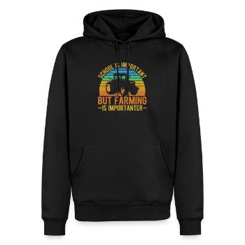 L’école est importante, mais l’agriculture l’est - Sweat à capuche Premium bio Homme - noir - Devant - Nico (187cm)