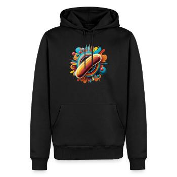 Hot-dog de restauration rapide dans le style BD - Sweat à capuche Premium bio Homme - noir - Devant - Nico (187cm)