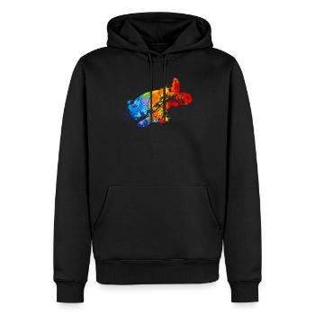 Splash of colour turtle Colourful turtle - Men’s Premium Organic Hoodie - black - Front - Nico (187cm)