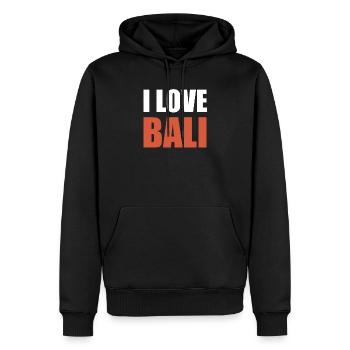 J’adore Bali - Sweat à capuche Premium bio Homme - noir - Devant - Nico (187cm)