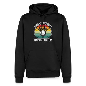 Schule ist wichtig, aber Golf ist wichtiger Lustig - Männer Premium Bio Hoodie - Schwarz - Vorne - Nico (187cm)