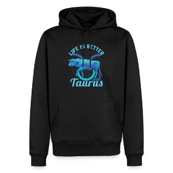 Stier Sternzeichen - Männer Premium Bio Hoodie - Schwarz - Vorne - Nico (187cm)
