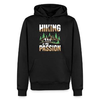 Hiking Is My Passion - Men’s Premium Organic Hoodie - black - Front - Nico (187cm)
